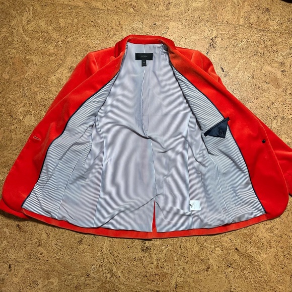 J. Crew Parke Velour One Button Orange Blazer G9101 Sz 00 - Picture 9 of 16